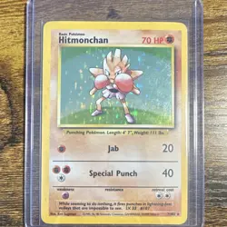 The Pokemon Company Hitmonchan 7/102 Base Set Holo Rare English 70 HP 1999 - Image 1