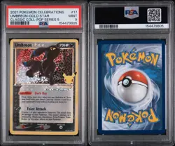 2021 Pokemon Celebrations Classic Collection #17 Umbreon Gold Star PSA 9 - Image 3