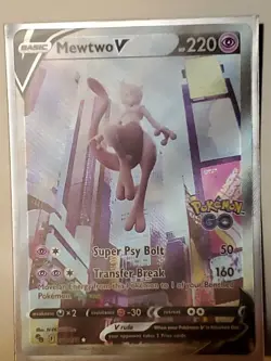 Mewtwo V 072/078 - POKEMON GO Full Alternate Art Ultra Rare TCG Card - NM / MINT - Image 1