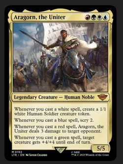 Aragorn the Uniter NM/M Lord of the Rings MTG Magic Card Mythic - Image 1