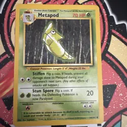 Pokemon TCG Metapod 54/102 Base Set Common Card LP WOTC 1999 Vintage - Image 1