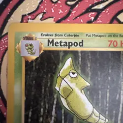 Pokemon TCG Metapod 54/102 Base Set Common Card LP WOTC 1999 Vintage - Image 2