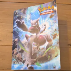 Pokemon Card Binder Mewtwo 4 Pocket Folder + Cards Ex Common Uncommon Bundle - Image 1