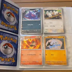 Pokemon Card Binder Mewtwo 4 Pocket Folder + Cards Ex Common Uncommon Bundle - Image 3