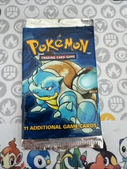 Base Set Unlimited 1999 Booster Pack Blastoise EMPTY WOTC Pokemon NO CARDS TCG - Image 1