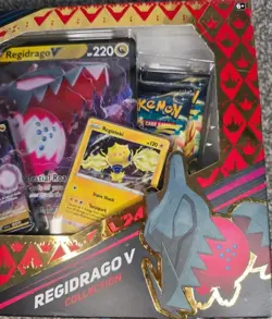Pokemon TCG Crown Zenith Regidrago v New Sealed Collection Box Damaged - Image 4