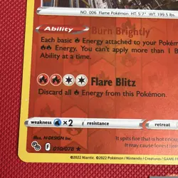Pokemon TCG Charizard Pokemon Go 010/078 Reverse Holo Rare - Image 5