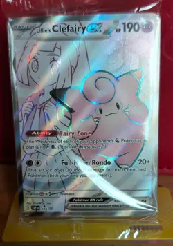 Pokemon Lillie's Clefairy ex 195 SVP Full Art Sealed Promo PLANETA Tsuji Art NM - Image 1