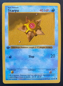 Pokemon 1999 Base Set STARYU 65/102 1st Edition Shadowless - Image 1
