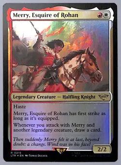Merry, Esquire of Rohan - Foil - 215 - LOTR: Tales of Middle-earth (LTR) MTG - Image 1