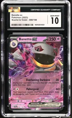 CGC Gem Mint 10 Banette ex 088/198 Pokemon Scarlet & Violet Base Set Low POP!!! - Image 1