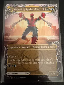 Peter Parker Amazing Spider Man MTG Borderless Mythic 0208 Spider-Man Non-Foil - Image 1