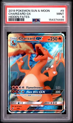 Charizard GX 9/68 PSA 9 SM Hidden Fates Holo Ultra Rare Pokemon Card - Image 1