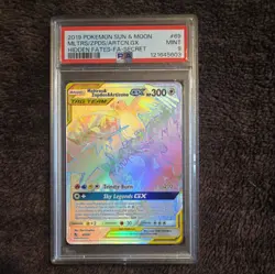 PSA 9 - Moltres & Zapdos & Articuno GX 69/68 - Hidden Fates - Pokemon TCG - Mint - Image 1