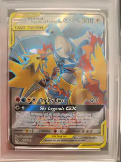 Pokemon PSA 10 Moltres & Zapdos & Articuno GX 66/68 Hidden Fates Full Art - Image 3
