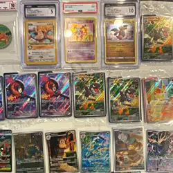 Pokemon TCG 120 Lot Holo/Foil Full Art Charizard V + More 10 sealed promos+slabs - Image 1