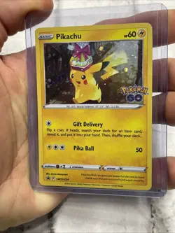 Pokemon GO TCG Pikachu SWSH234 Holo Black Star Promo LP+ Pokemon Nintendo Card - Image 2