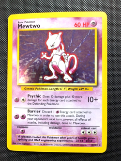 Pokemon TCG Mewtwo Base Set 10/102 Holo Unlimited Holo Rare NM - Image 2