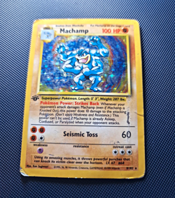 Pokemon TCG Machamp Base Set 8/102 Holo Rare English Unlimited 100 HP 1999 - Image 1