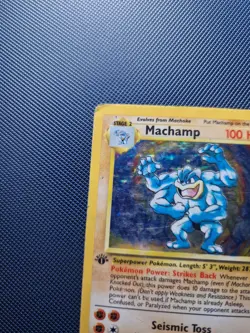 Pokemon TCG Machamp Base Set 8/102 Holo Rare English Unlimited 100 HP 1999 - Image 4