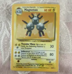 Pokemon TCG Magneton Holo Rare 9/102 Base Set Unlimited English 1999 - Image 1