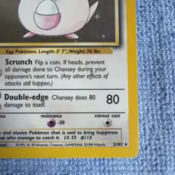 Chansey 3/102 Base Set Unlimited Holo Pokemon TCG Rare Card NM WOTC - Image 5