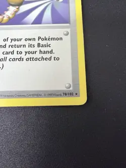 Scoop Up 78/102 Rare Base Set Shadowless Pokemon Unlimited MP - Image 4