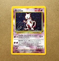 Pokemon TCG Mewtwo 10/102 Base Set Holo Rare Unlimited English 1999 - Image 1