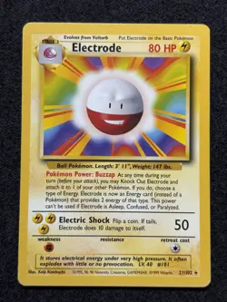 Pokemon TCG Base Set (Unlimited) Electrode 21/102 Rare NM/LP Vintage - Image 1