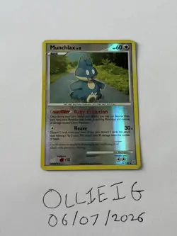 Munchlax 33/130 Diamond & Pearl Reverse Holo Pokemon Card - LP - Image 2