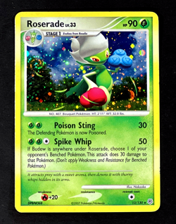 2007 Pokemon ROSERADE Diamond Pearl HOLO RARE Base Set Card 13/130 PERFECT SWIRL - Image 1