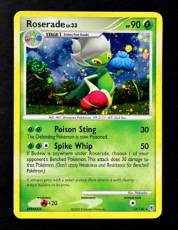 2007 Pokemon ROSERADE Diamond Pearl HOLO RARE Base Set Card 13/130 PERFECT SWIRL - Image 2
