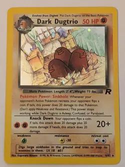 Dark Dugtrio 6/82 Holo Rare Team Rocket Pokemon Card 1999 WOTC LP+ - Image 1