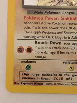 Dark Dugtrio 6/82 Holo Rare Team Rocket Pokemon Card 1999 WOTC LP+ - Image 5