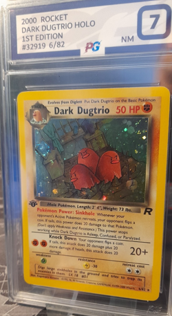 Pokemon Card Dark Dugtrio 1st Edition Team Rocket Holo Rare 6/82 PG 7 NM WOTC - Image 2