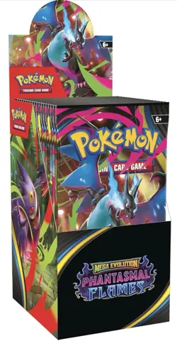 Pokemon TCG: Mega Evolution—Phantasmal Flames Half Booster Box (18 Packs) - Image 1