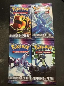 x4 Diamond & Pearl Base Set Sealed Booster Packs - Complete Artset - Image 1