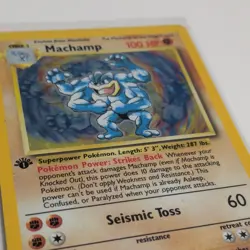 Pokemon TCG Machamp 8/102 Base Set Holo Rare 1st Edition EN 1999 Card - Image 2