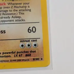 Pokemon TCG Machamp 8/102 Base Set Holo Rare 1st Edition EN 1999 Card - Image 4