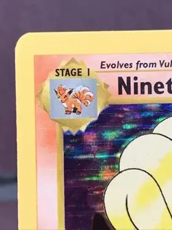 Pokemon TCG Ninetales 12/102 Base Set Shadowless Black Flame Holo Rare WOTC 1999 - Image 2
