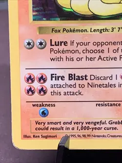 Pokemon TCG Ninetales 12/102 Base Set Shadowless Black Flame Holo Rare WOTC 1999 - Image 5