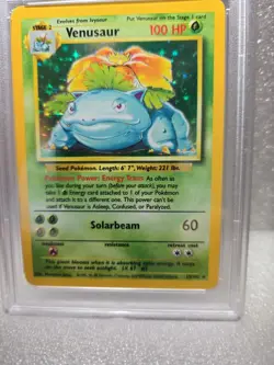 1999 POKEMON BASE SET UNLIMITED #15 VENUSAUR-HOLO PSA 8 - Image 1