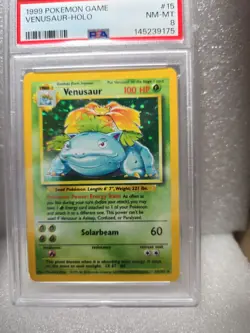 1999 POKEMON BASE SET UNLIMITED #15 VENUSAUR-HOLO PSA 8 - Image 2