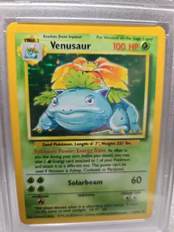 1999 POKEMON BASE SET UNLIMITED #15 VENUSAUR-HOLO PSA 8 - Image 5