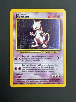 Mewtwo Holo – Base Set Unlimited (10/102) – Pokemon TCG – Light Play - Image 1
