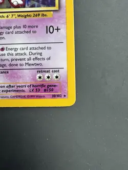 Mewtwo Holo – Base Set Unlimited (10/102) – Pokemon TCG – Light Play - Image 5