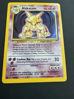 Pokemon Alakazam Holo – Base Set Unlimited 1/102 – WOTC Vintage – Light Play - Image 1