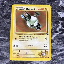 Pokemon TCG Lt. Surge's Magnemite Gym Heroes 80/132 Regular Unlimited Common LP - Image 3