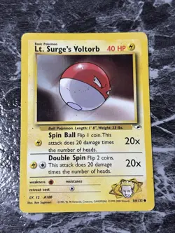 Pokemon TCG Lt. Surge's Voltorb Gym Heroes 84/132 Regular Unlimited Common MP - Image 3