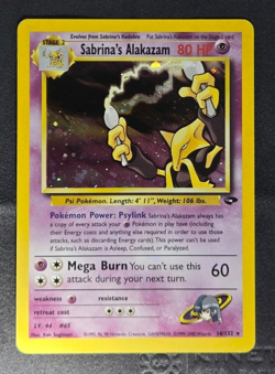 Pokemon TCG Sabrina's Alakazam Holo Rare 16/132 Gym Challenge Unlimited-LP - Image 1